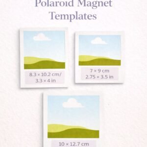 polaroid magnet canva template 3 sizes